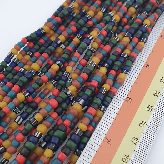 Antique African Style MultiColor 4 -5 mm Glass Beads Necklace Strand