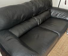 black leather sofa