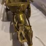 Antique Brass Horse & Hay Cart . Image 8