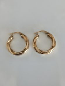 9K gold hoop earrings