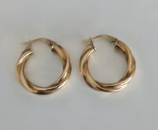 9K gold hoop earrings