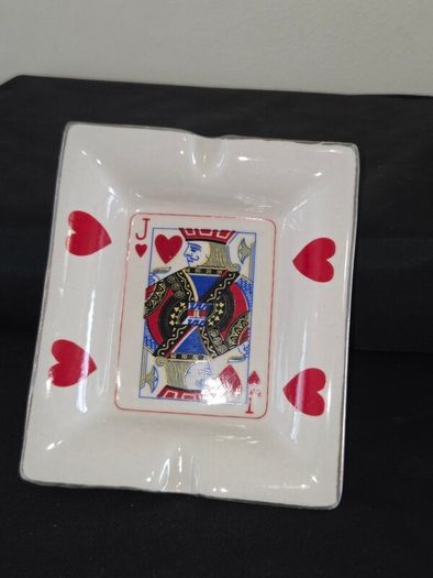 Vintage Jack of Hearts Ceramic Ashtray