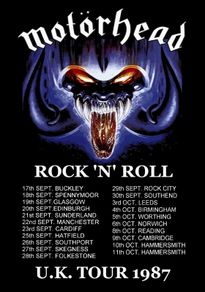 Motorhead Vintage Poster Rock n Roll Tour 1987 UK dates