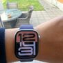 Like New Apple Watch Series 11, 46mm Silver, Blue Rubber Band Image 5