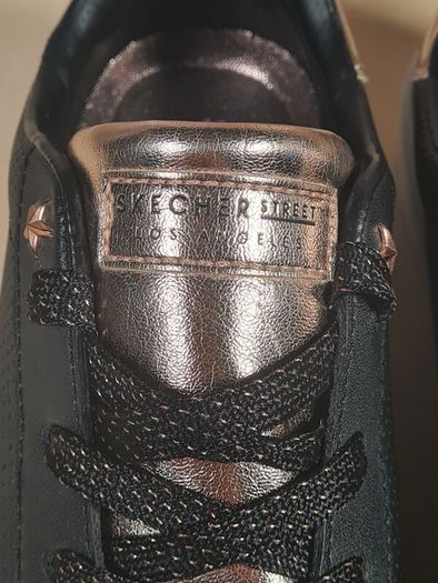 Womens Skechers Street Los Angeles Trainers Runners Black Rose Gold Size Uk 6.5 Eu 39.5  Hi Lite Metallic (AT2)