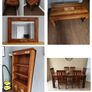 Solid wood matching furniture set - dinning table/chairs, book cabinet, large coffee table, mirror, side tables Image 2