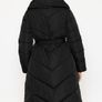 Black Longline Quilted Coat. New Image 3