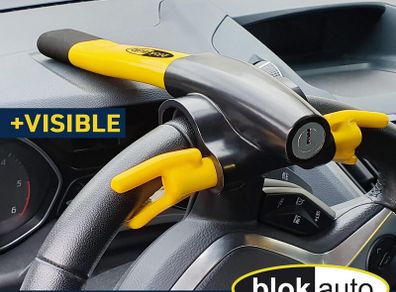 BLOKAUTO Steering Claw, Steering Wheel Lock for Cars, Mobile Homes, Trucks, Universal,Yellow
