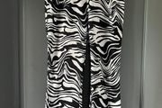 SHEIN PETITE Zebra stripe print flare leg trousers Size 8