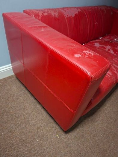 Red Leather Sofa
