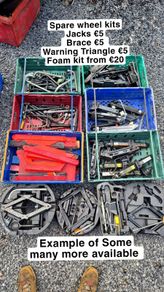 Spare Wheel Kits, foam Inserts, jacks, wheel brace , tow eye, warning Triangle etc @ OCG