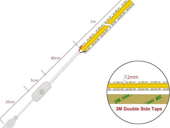 2 x COB LED Strip Light 4000K Natural White