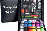 DIY Sewing Supplies with Sewing Accessories, Portable Mini Sewing Kit for Beginner, Traveller and Emergency Clothing Fixes, with Premium Black Carrying Case