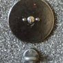 Celtic fire symbol , pin back badge. Image 2