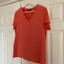 Dunnes Stores Orange V Neck T-Shirt Image 6