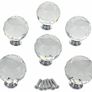Clear Round Crystal Glass and Chrome Door Knobs Set, Vintage, Shabby Chic, Interior Furniture, Kitchen Bathroom Bedroom Accessories, Cabinet Cupboard Drawers Pulls Handles, 40mm 6-Pack (MULTIPLE STYLES) Image 8