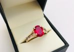 Brand New 10ct Yellow Gold Ruby Solitaire Ring