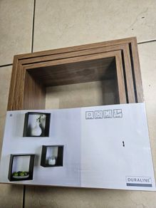 Triple cube oak shelf box
