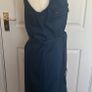 Knee-length blue denim dress Image 3