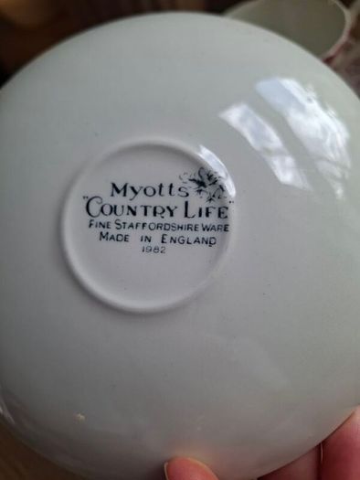 Antique Myotts Country Life Staffordshire 3 cups & Saucers