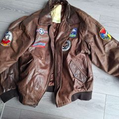 Men 1950s pilots jacket large / x large % 100 leather