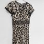 Pre Owned Savida Black & Cream Floral Midi Dress with Lace Detail Image 2