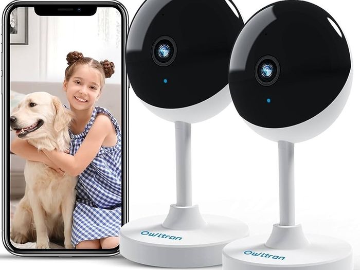 2K Indoor Camera,Owltron Home Security Camera for Baby & Elder, Pet Camera with Motion Detection, Night Vision, 2-Way Talk WiFi Camera, Baby Monitor Works with APP & Alexa- 2 Pack