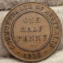Australia 1938 Halfpenny 1/2d Coin