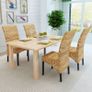 Dining Chairs 4 pcs Abaca and Solid Mango Wood Image 3