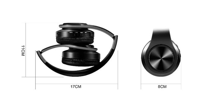 Wireless Headphones Bluetooth Stereo FM Radio Build-in MIC with 3.5mm Jack