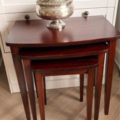 Refreshed - Mid-Century mahogany nest of 3 tables