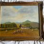 Vintage Framed Oil Painting - Traditional Irish Thatched Cottage Scene Image 5
