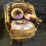 Beautiful old salon set in great condition with nice unusual colours 5 piece Image 10
