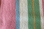 Beautiful Vintage Textured Blanket, Colourful Woven Design