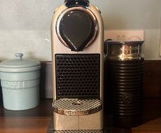 Nespresso Citiz Krups coffee machine with milk frother.