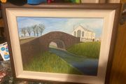 Whitehall bridge tullamore Offaly oil painting framed free postage