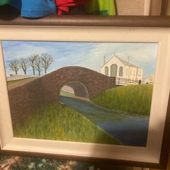 Whitehall bridge tullamore Offaly oil painting framed free postage