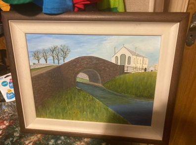 Whitehall bridge tullamore Offaly oil painting framed free postage