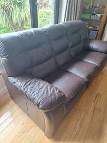 Leather suite - 3 seater, 2 seater and armchair