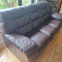Leather suite - 3 seater, 2 seater and armchair