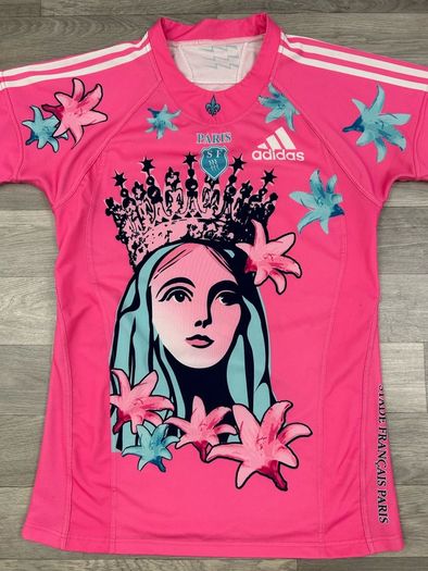 Vintage 2009 Adidas Stade Francais Paris Rugby Jersey Shirt Mens Large Andy Warhol