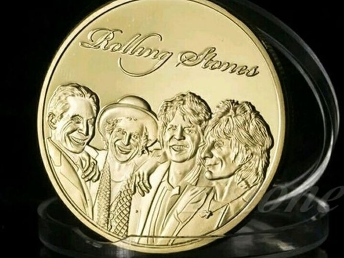 Rolling Stones Coloured/ Gold Plated Commerative Coin