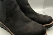 Ladies Rieker Warm Lined Suede Chunky Ankle Boots - Midnight Black -EU40 UK 6.5