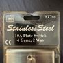 4 Gang Stainless Steel Plate Switch Image 2