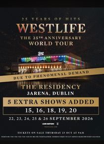 Westlife standing tickets - Friday 25th September