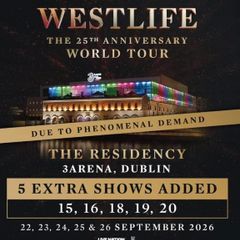 Westlife standing tickets - Friday 25th September