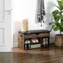 Padded shoe bench 3 compartments white shoe bench with seat cushion, 3 compartment chest, seat for shoe storage with seat, 2 steps, hallway furniture, white Maximum load capacity 150 kg Image 8