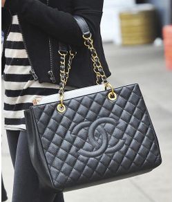 CHANEL Black Caviar Grand Shopping Tote GST bag