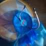 Royal Blue Fascinator Hatinator Handmade Wedding Races Feather Mesh Headpiece Image 4
