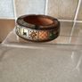 Vintage Handpainted Terracotta Ashtray & Round Carved Wooden Handpainted Trinket Box Image 5